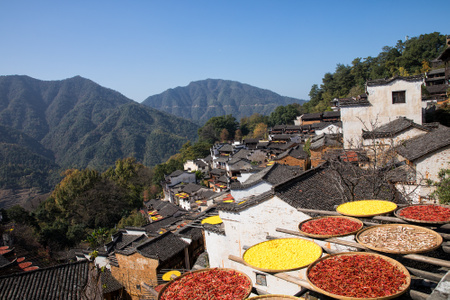 婺源-篁岭-晒秋-风光-旅游 图片素材