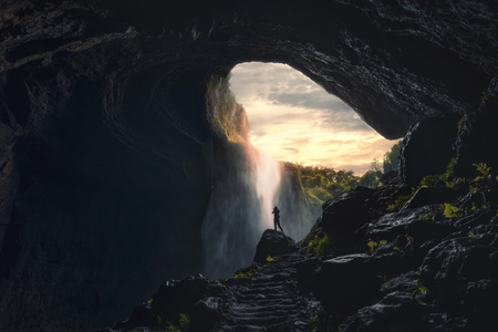 haida滤镜签约-风光摄影-风景-洞穴-洞口 图片素材