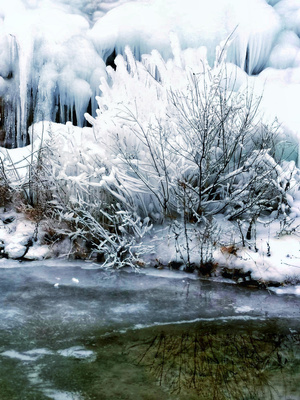 小雪-蓝色-我要上封面-像素蜂蜜首发-雪景 图片素材
