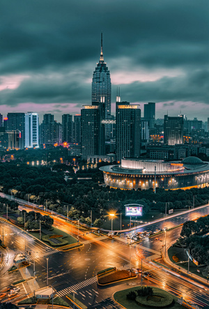 城市风光-我要上封面-常州市-夜幕下-城市风光 图片素材
