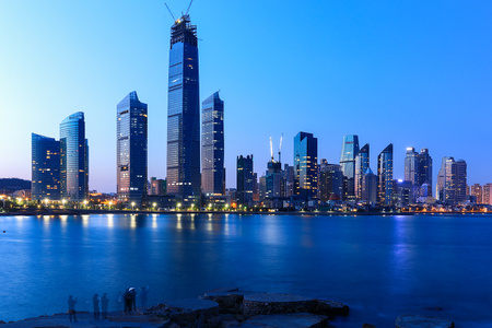 haida滤镜签约-青岛-夜景-太平角-建筑 图片素材