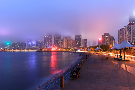 haida滤镜签约-青岛-夜景-海边-海滨 图片素材