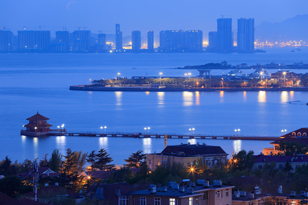 haida滤镜签约-青岛-夜景-海边-海滨 图片素材