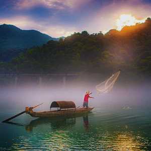 小东江-晨曲-自然-风景-水面 图片素材