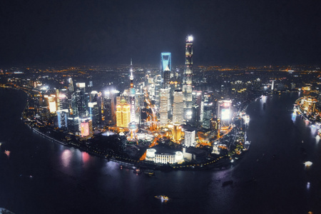 上海市-慢门-摩登-建筑-现代 图片素材