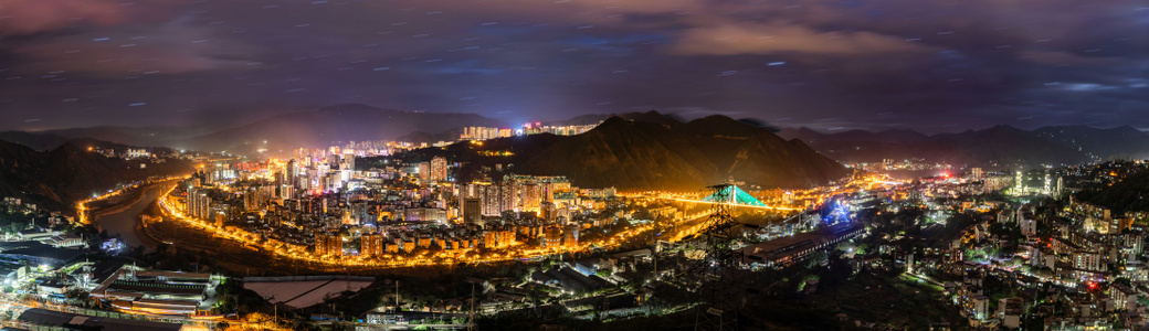 攀枝花-城市风光-攀枝花-夜景-全景-城市 图片素材