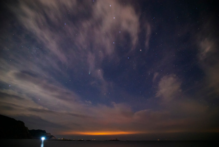 星空-彗星-日落-看海-自然 图片素材