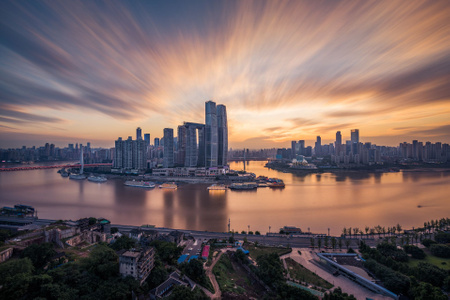 重庆-风光-旅行-城市-火烧云 图片素材