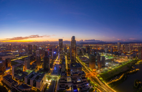 宁波市-夜景￼-黎明￼-城市-城市风光 图片素材
