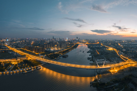 宁波市-夜景-航拍-城市-城市风光 图片素材