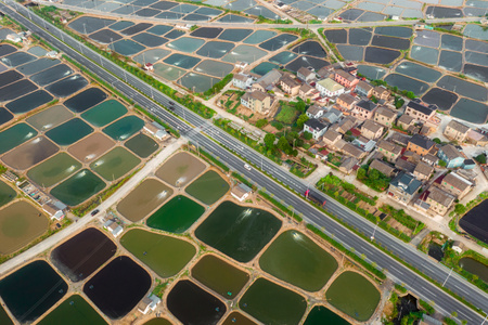宁波市-航拍-海鲜养殖基地-调色盘-道路 图片素材