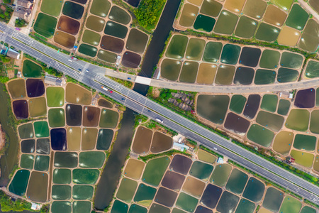 宁波市-航拍-海鲜养殖基地-调色盘-道路 图片素材