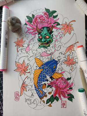 北京市-纸面手绘-马克笔-手绘-插画 图片素材