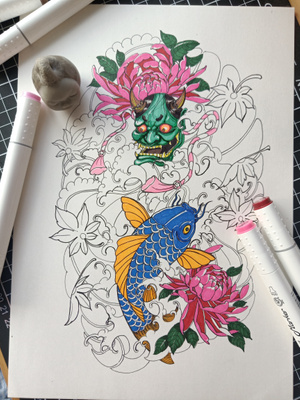 北京市-纸面手绘-马克笔-手绘-插画 图片素材