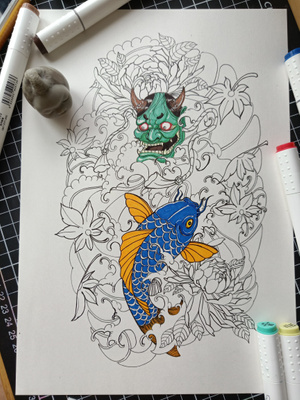 北京市-纸面手绘-马克笔-手绘-插画 图片素材