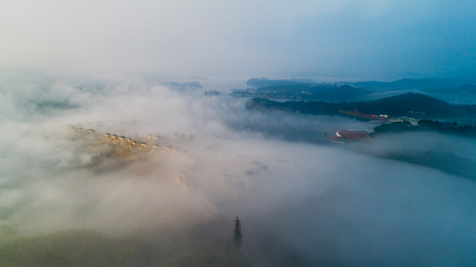 绵阳市-仙海-云海航拍-仙海-自然 图片素材