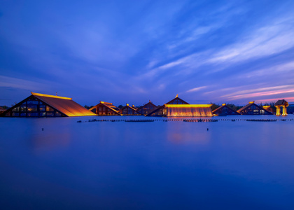 蓝调世界-广富林-城市风光-公园-夜景 图片素材