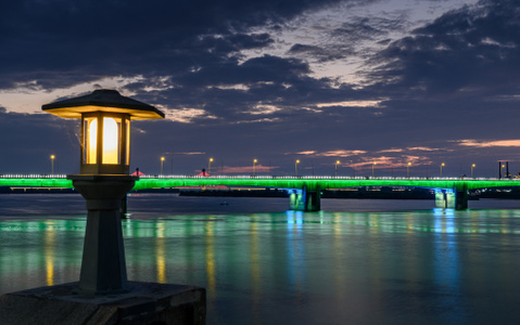 城市风光-桥梁建筑-城市夜景-灯-灯柱 图片素材