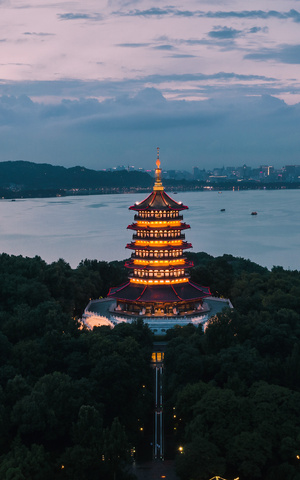 haida滤镜签约-雷峰塔-西湖-杭州-建筑 图片素材