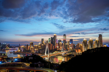 火烧云-haida滤镜签约-渝中半岛-夜景-冷暖 图片素材