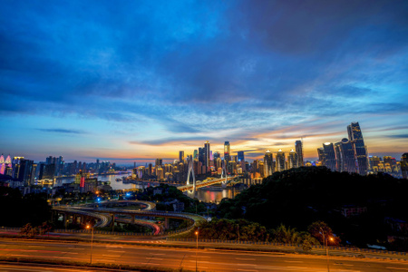 尘世烟火-重庆-夜景-火烧云-haida滤镜签约 图片素材