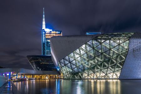 夜景-广州大剧院-城市-广州大剧院-城市 图片素材