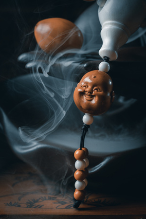 文玩-静物-佛珠-佛珠-笑容 图片素材