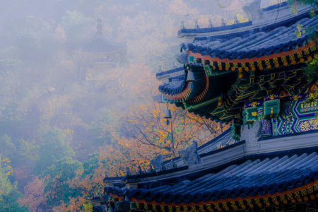 香山-红叶-寺庙-钟声-香山寺 图片素材