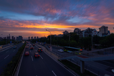 城市-北京-晚霞-风景-风光 图片素材