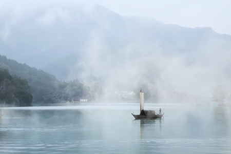 水墨风-倒影-丽水市-我要上封面-暗黑 图片素材
