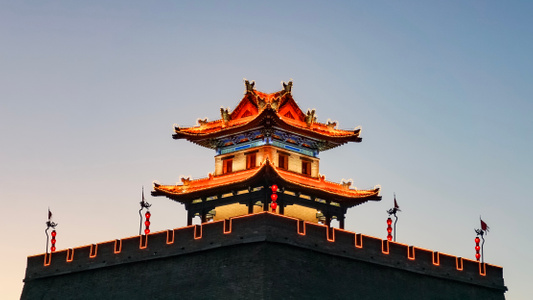 建筑-古建-角楼-古城-西安 图片素材