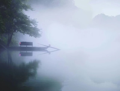 艺术风光-雾景-小东江-留白-极简 图片素材