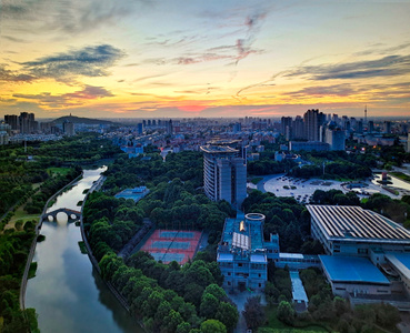 vivo-手机-色彩-城市-日出 图片素材