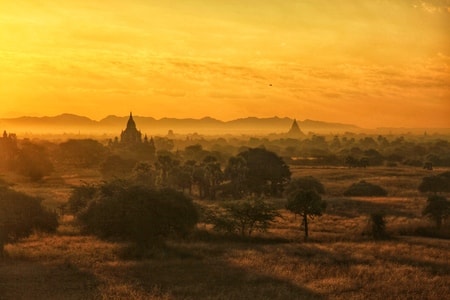 风光-旅行-缅甸-蒲甘-日落 图片素材