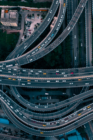 看你的城市-小黄车-交通-立交桥-重庆 图片素材
