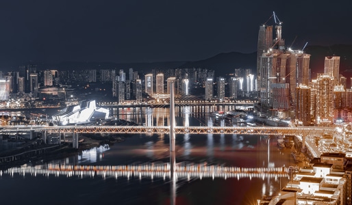 城市天际线-倒影-明镜-重庆-嘉陵江 图片素材