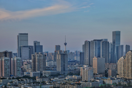 成都市区-像素蜂蜜首发-成都爬楼党-城市风景-天空 图片素材