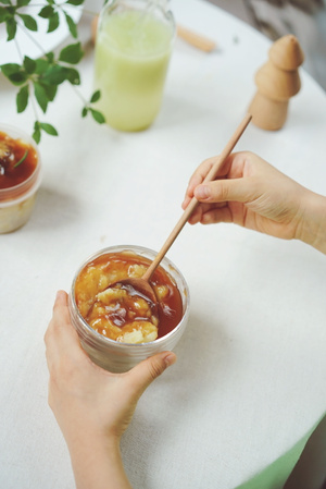 早餐-雪梨黄瓜汁-蔬菜鲜虾塔-土豆泥-日系 图片素材