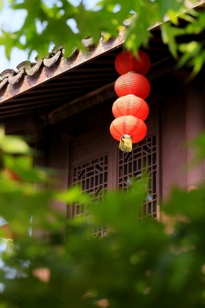 古城-灯笼-窗户-春天-灯笼 图片素材