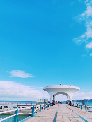 蓝调世界-我要上封面-青岛市-大海-蓝天 图片素材