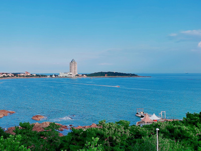 青岛市-你好七月-青岛-蓝天-大海 图片素材