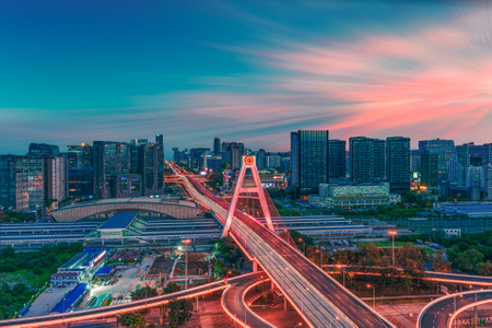 玲珑世界-七工匠-日落-夕阳-成都 图片素材