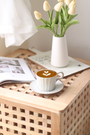 咖啡-下午茶-家居-阳台-花 图片素材