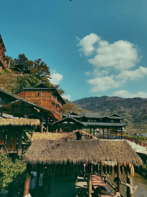 手机拍摄-风光-山水-房屋-茅屋 图片素材