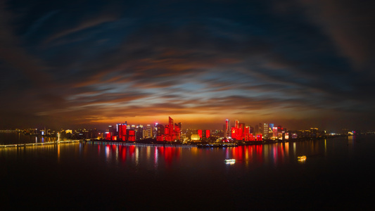 杭州市-火烧云-端午-城市风光-风光 图片素材