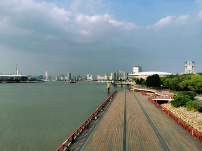 城市-江河-天空-江岸-视觉 图片素材