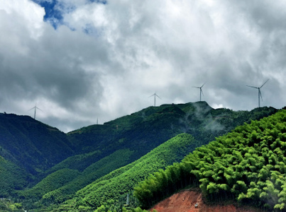 旅行-青山-风电-色彩-风光 图片素材
