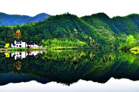 旅游-风光-山-河流-徽建 图片素材
