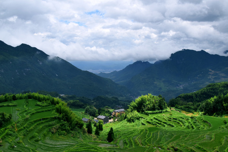 旅行-山景-梯田-风光-你好七月 图片素材