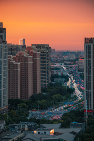 玲珑世界-晚霞-夕阳-天津市-城市 图片素材